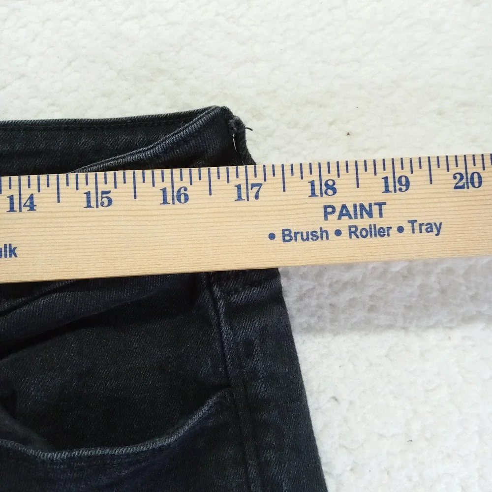 Old Navy Womens Black High Rise Wow Straight Jeans Size 14 Short Stretch Denim